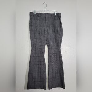 Old Navy Gray Plaid High Rise Pixie Flare Dress Pants
